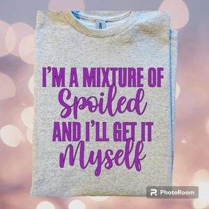 Funny shirt mix of spoiled and get it myself cute popular trending purple